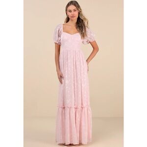 Lulus Phenomenal Sweetness Pink Jacquard Floral Bustier Maxi Dress NWT XL
